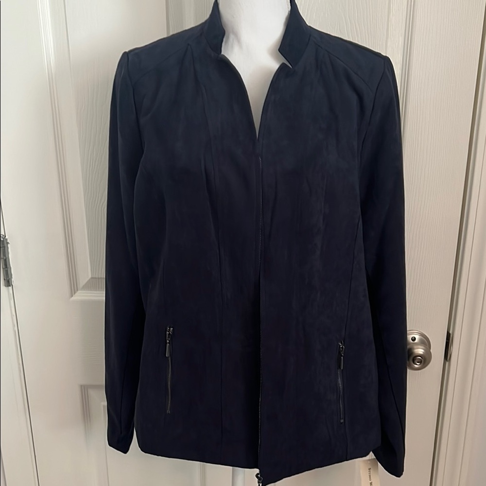 NWT Women's Faux Suede Studio Works Navy Jacket